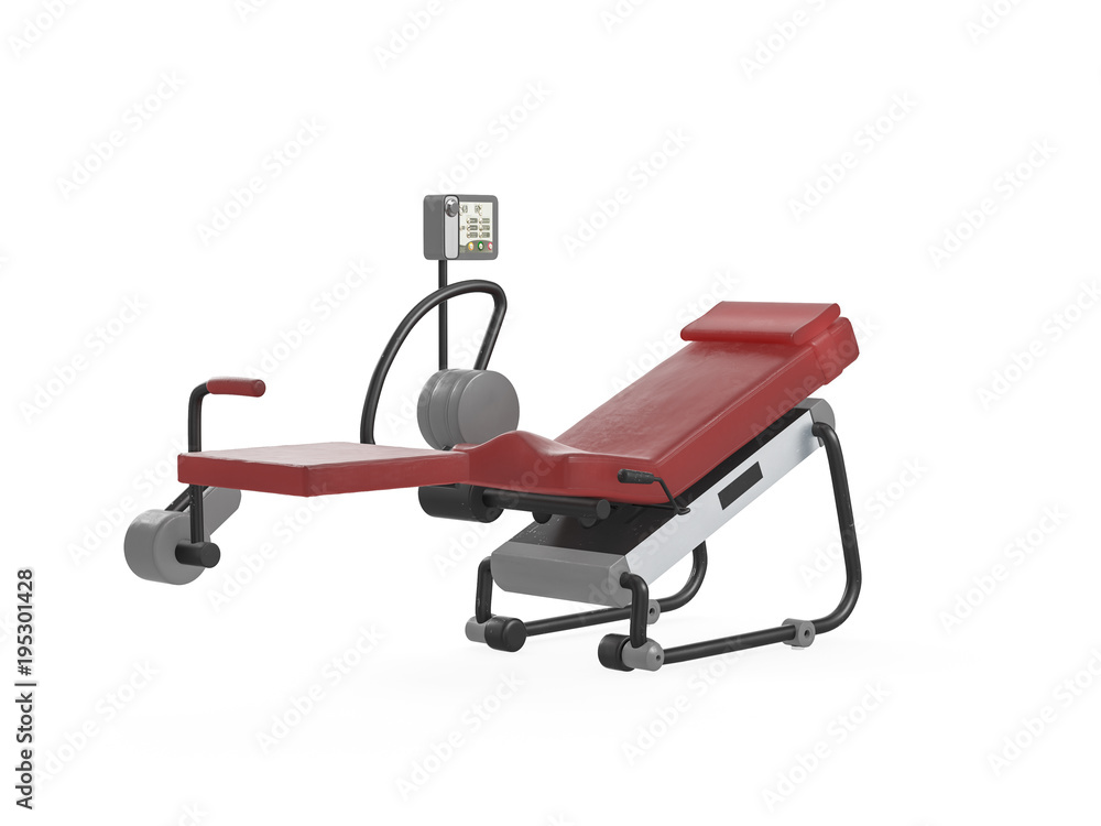 Multifunctional gym machine, angle view isolated on white background. 3D Rendering, Illustration. Multifunctional gym machine, angle view isolated on white background. 3D Rendering, Illustration.