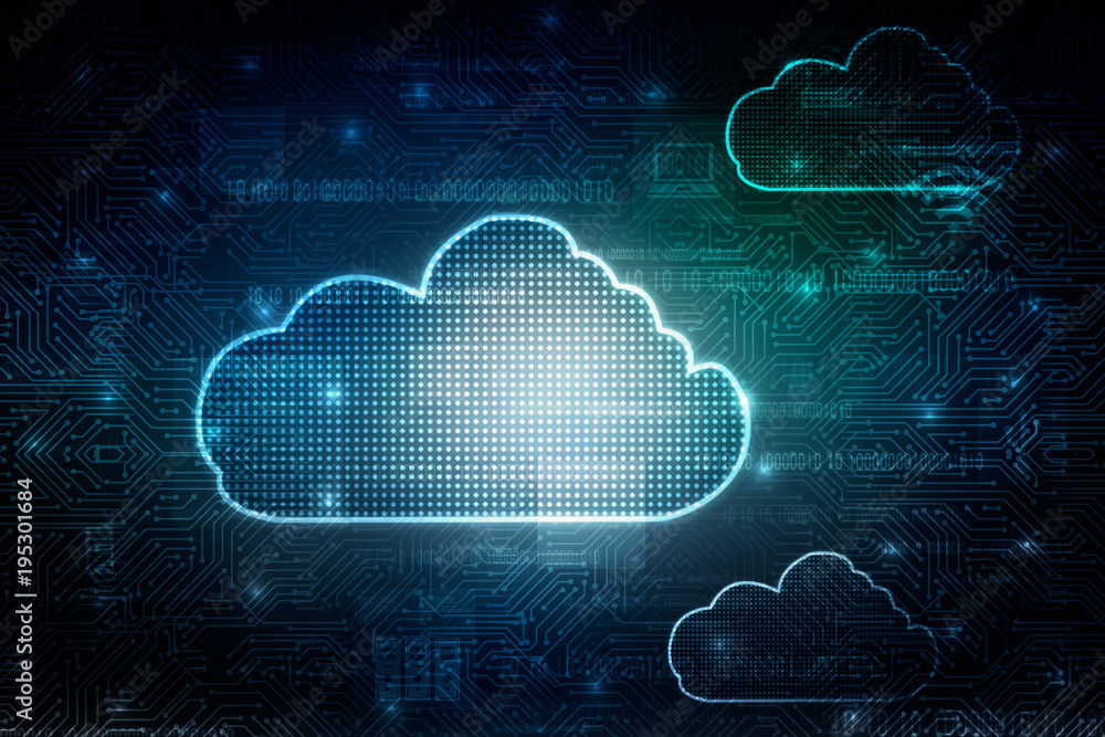 Obraz premium 2d rendering Cloud computing