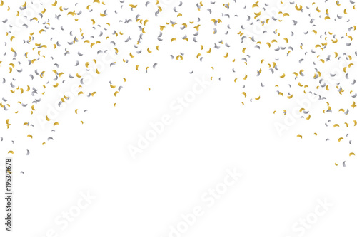 Konfetti fallend - gold-silber