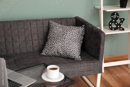 Living room interior with c...