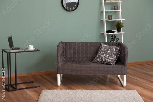 Living room interior with c...