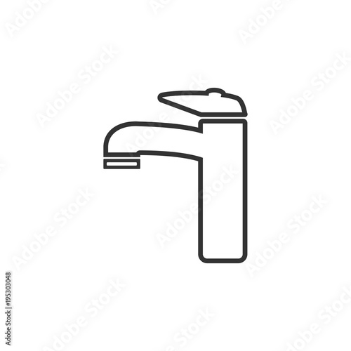 Faucet icon, water tap sign. Vector illustration. Flat design.