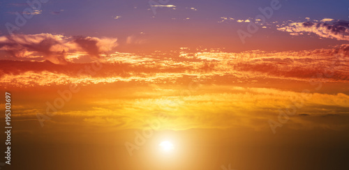 Fototapeta Naklejka Na Ścianę i Meble -  Panorama of sky at sunset or sunrise