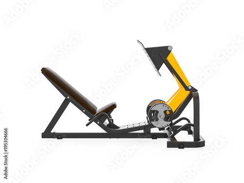 Multifunctional gym machine, right view isolated on white background. 3D Rendering, Illustration.