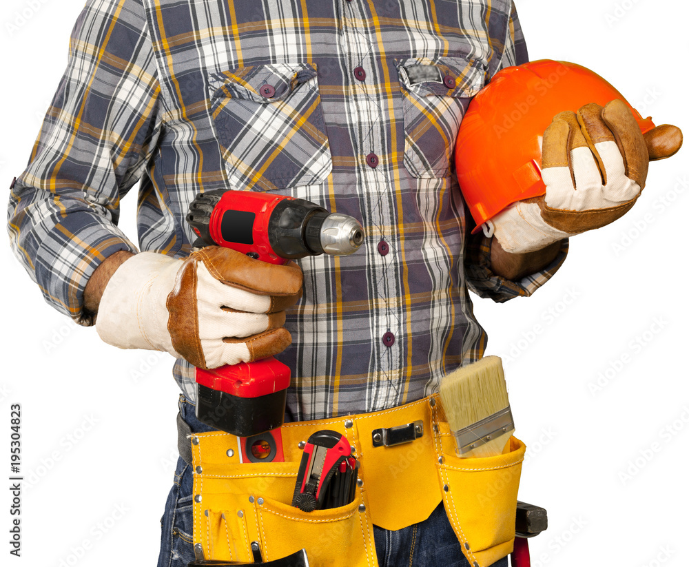Construction worker isolated on white Construction worker isolated on white