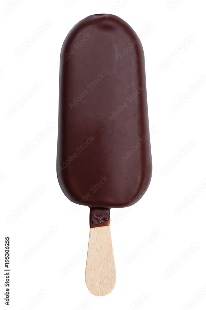 Eis am Stiel Schokoladeneis dunkle Schokolade Sommer isoliert Freisteller  freigestellt Stock Photo | Adobe Stock