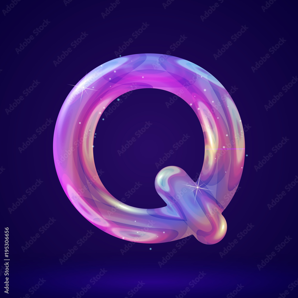 Holographic letter vector illustration