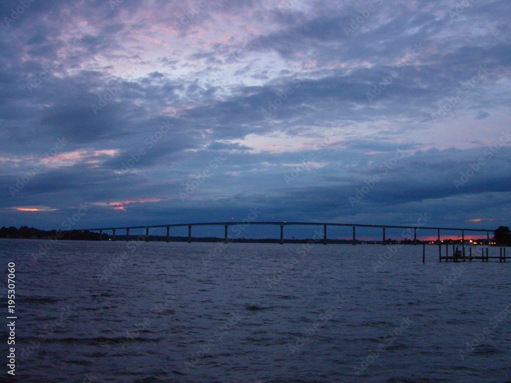 Sunset over Solomon's Bridge, Solomon's Island, Maryland