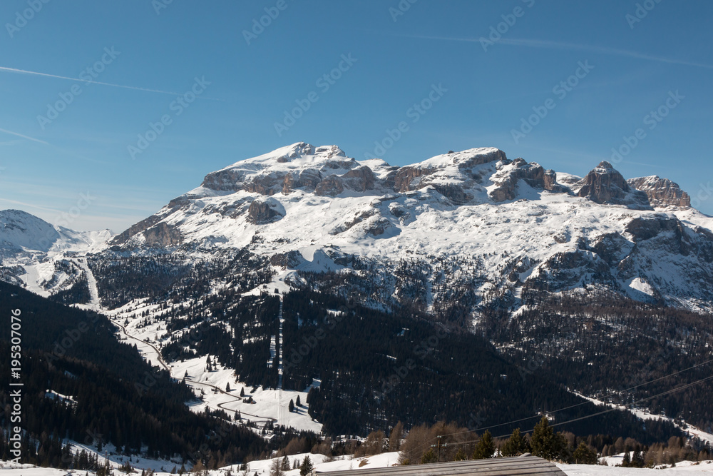 Mountains with Snow in Europe: Dolomites Alps Peaks for Winter Sports