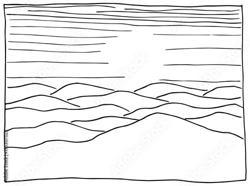 handgezeichnete Hügel Landschaft 