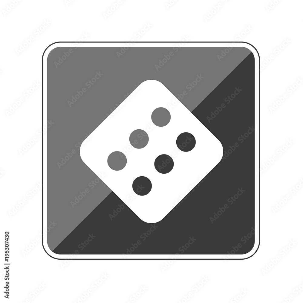 Würfel 6 - Reflektierender App Button Würfel 6 - Reflektierender App Button