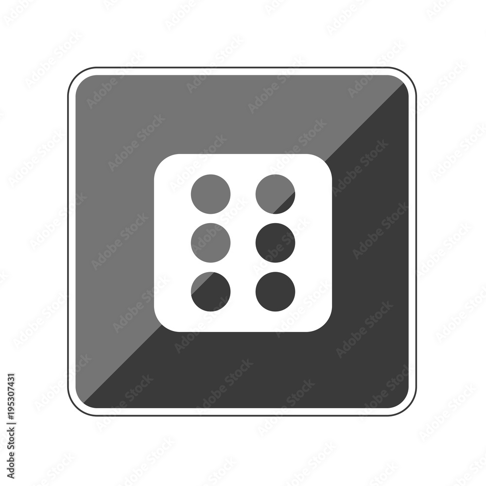 6 gewürfelt - Reflektierender App Button