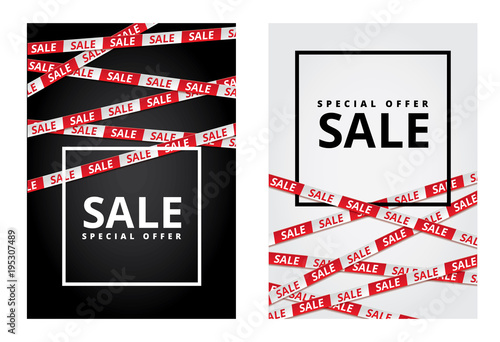 Black friday sale tape ribbon card