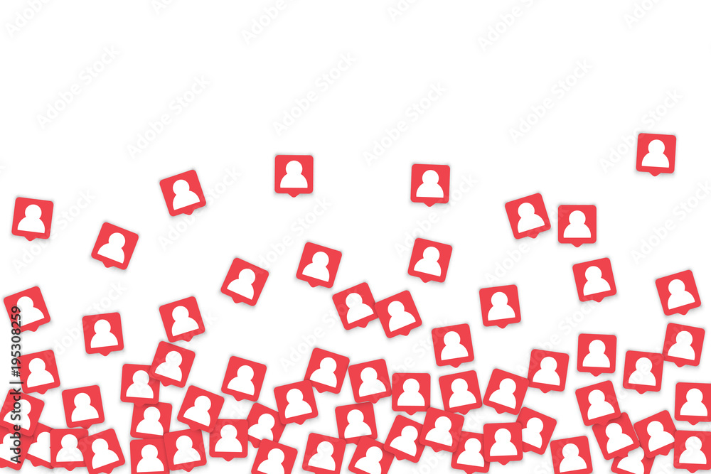 Social media background with man icon notification. Social media background with man icon notification.