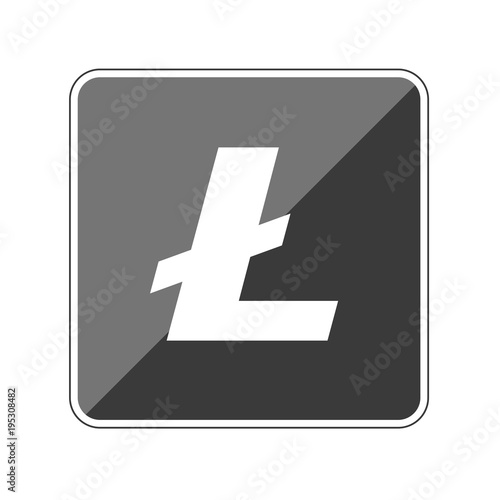 Litecoin - Reflektierender App Button