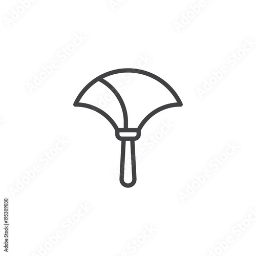 Duster brush outline icon. linear style sign for mobile concept and web design. Fluffy brush to clean the dust line vector icon. Symbol, logo illustration. Pixel perfect vector graphics