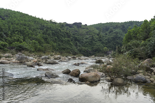 Mountain swamped river in Vietnam