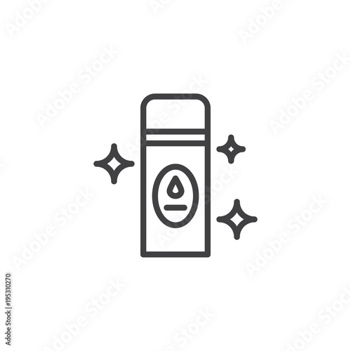 Air freshener outline icon. linear style sign for mobile concept and web design. Freshener aerosol bottle simple line vector icon. Symbol, logo illustration