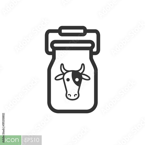 Can container for milk vector icon