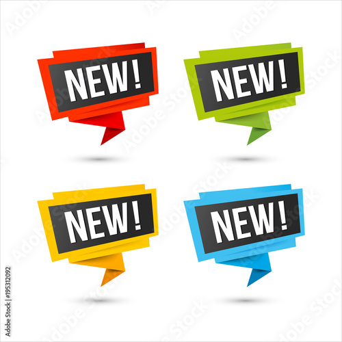 New vector icons - Origami paper labels