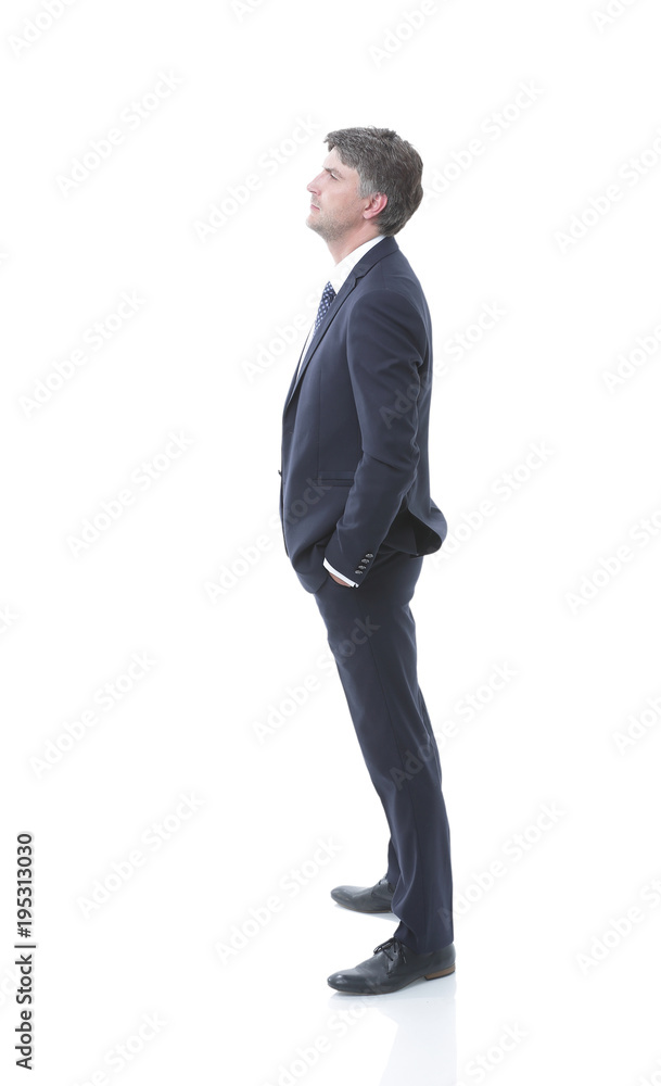 side view. Portrait of serious businessman. side view. Portrait of serious businessman.