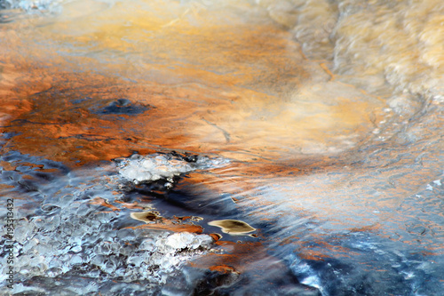 Morning colors on the natural ice at the rapids of Vieremä, Forssa, Finland.