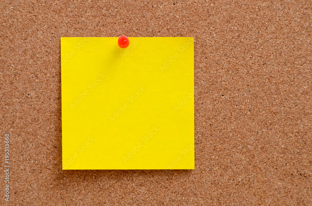 Blank notes pinned into corkboard Blank notes pinned into corkboard