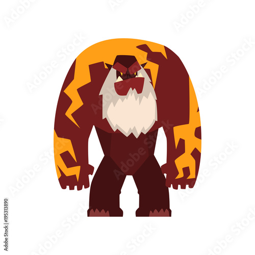 Giant strong fantasy magical creature character vector Illustration on a white background