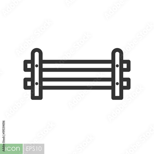 Wooden farm fence from crossed planking icon
