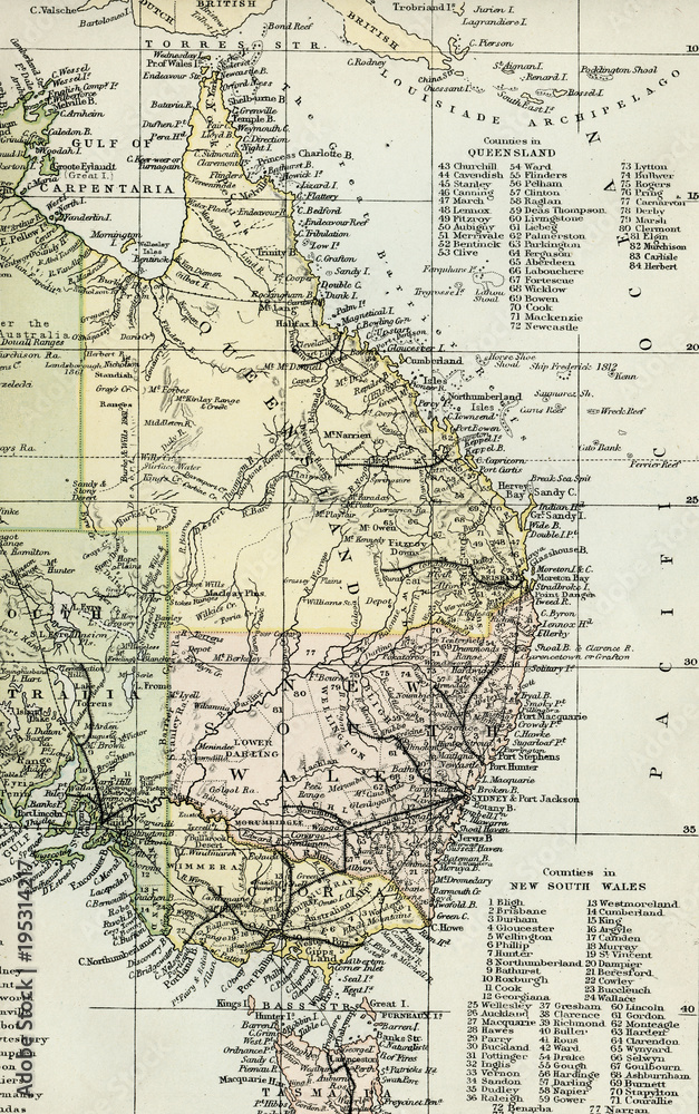 Vintage Map of Australia - Early 1800 World Maps