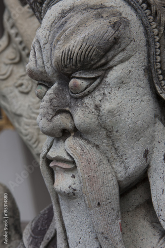 Thailand Bangkok Buddhist temple Stone sculpture © A