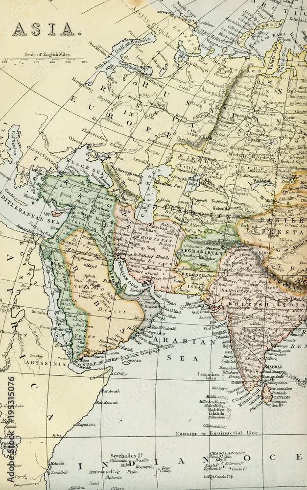 Vintage Map of Asia - Early 1800 World Maps