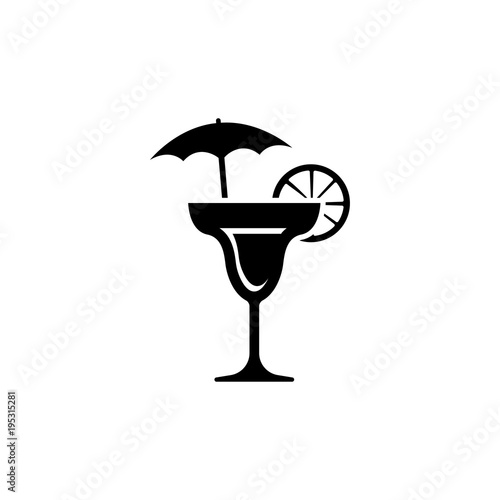 Cocktail Drink vector icon. Simple flat symbol on white background