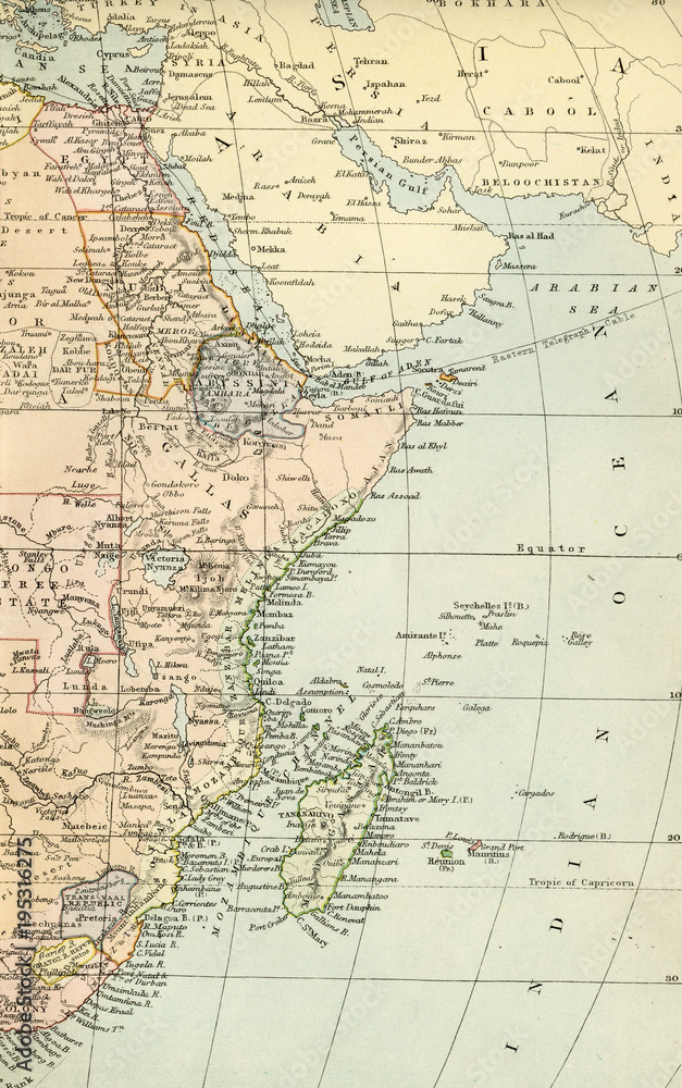 Naklejka premium Vintage Map of Africa - Early 1800 Antique Maps of the World