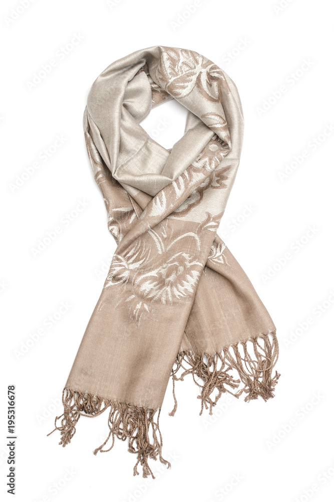 women's scarf with pattern isolated on white