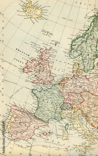 Vintage Map of Europe - Early 1800 Antique Maps of the World