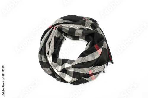 plaid scarf isolated on white