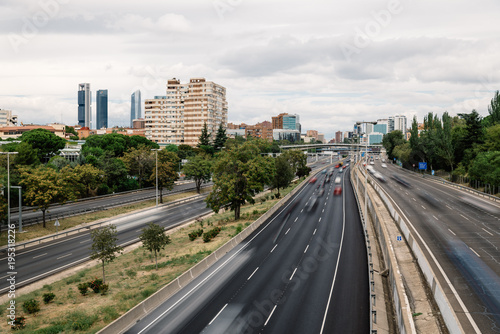 M30 Motorway in Madrid a cloudy day