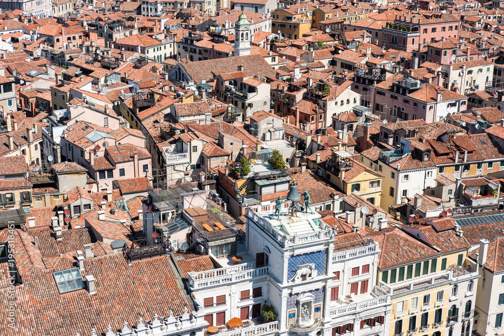 Aerial view of Venice, the capital of the Veneto region in Italy