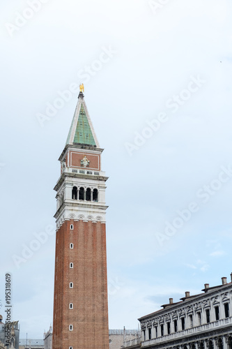 St Mark's Campanile, the bell tower of St Mark's Basilica, located in Piazza San Marco in Venice, Italy. © moomusician