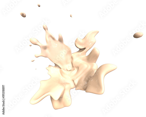 Splash And Whirl Milk Liquid Isolated On White