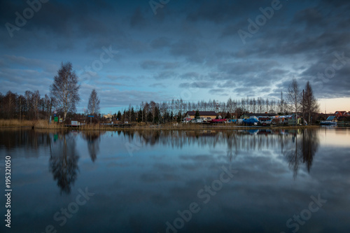 Wegorapa river in Wegorzewo, Masuria, Poland