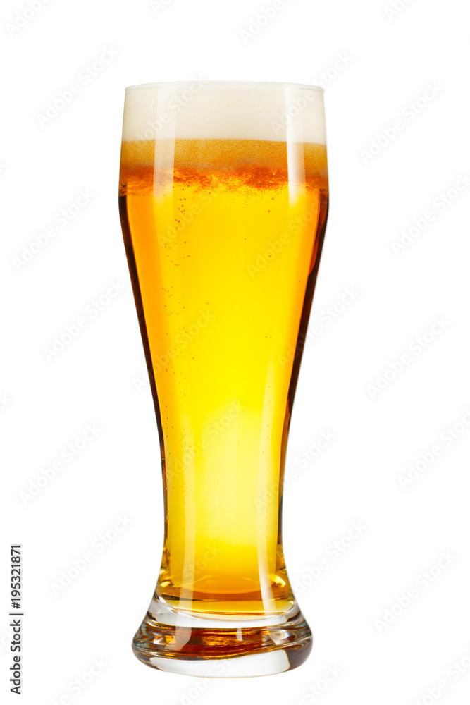 glass of beer isolated on white background. glass of beer isolated on white background.