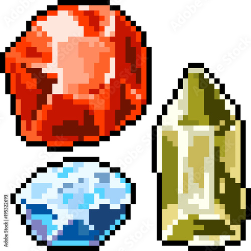 vector pixel art gemstone
