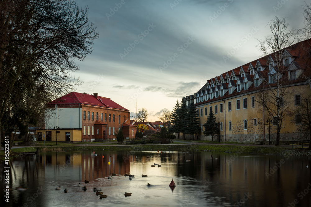 Obraz premium Castle in Wegorzewo city, Masuria, Poland