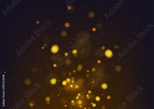 Gold abstract bokeh background. Vector illustration © royyimzy