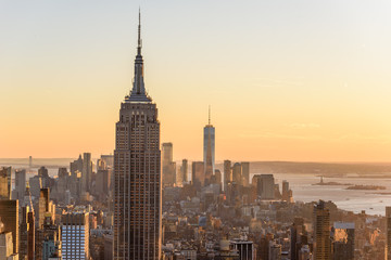 Wandcirkels Empire State Building Lower Manhattan met Empire State  © Simon Dannhauer