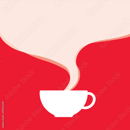 Cup of hot espresso with copy space