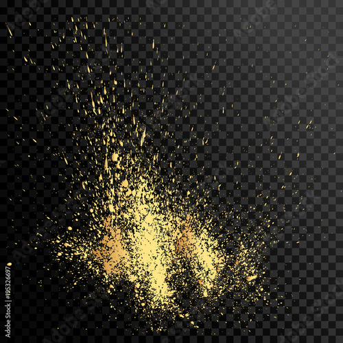 Set of gold splash on black background vector illustration