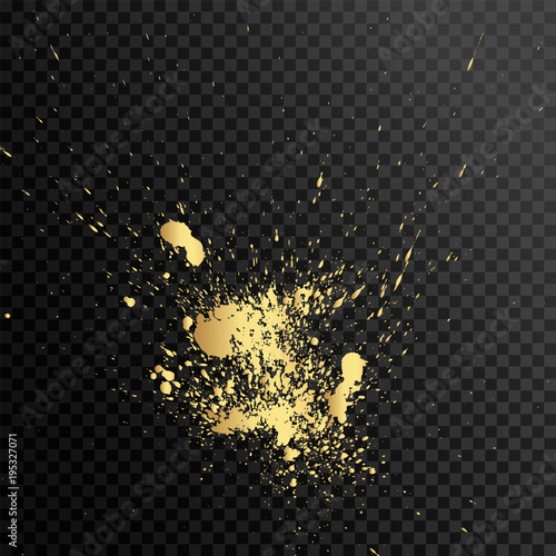 Set of gold splash on black background vector illustration